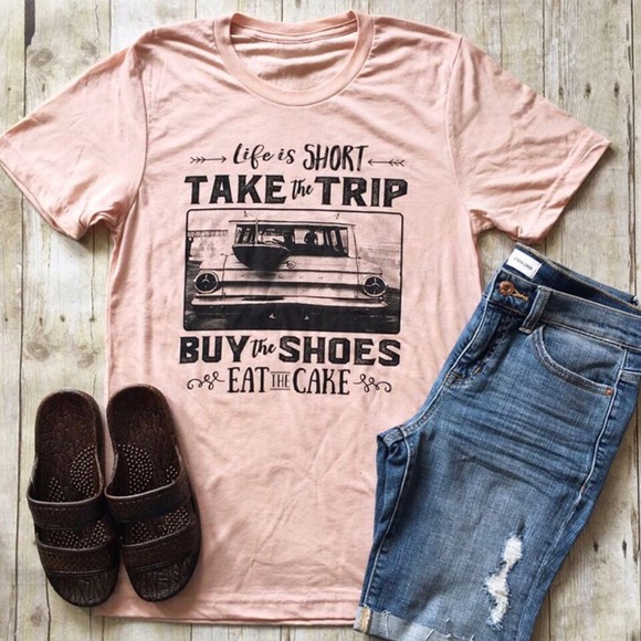 Boutique Tops - ✨LAST ONE!! Life is Short, Take The Trip Tee✨